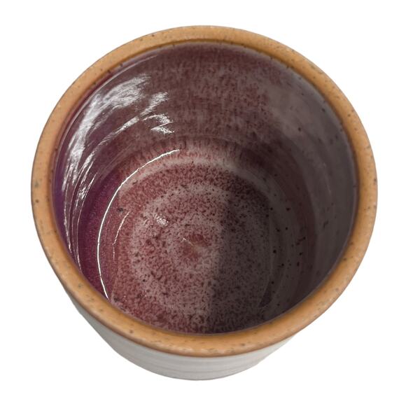 Studio Art Pottery Pink Leaf Soft Butter Bell Keeper Crock Stoneware Signed - Picture 6 of 8